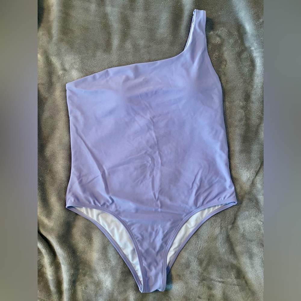 New Shein Lilac over the shoulder one piece bathing suit